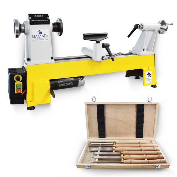 BAMATO WL-460V wood lathe with 6-piece HSS turning set